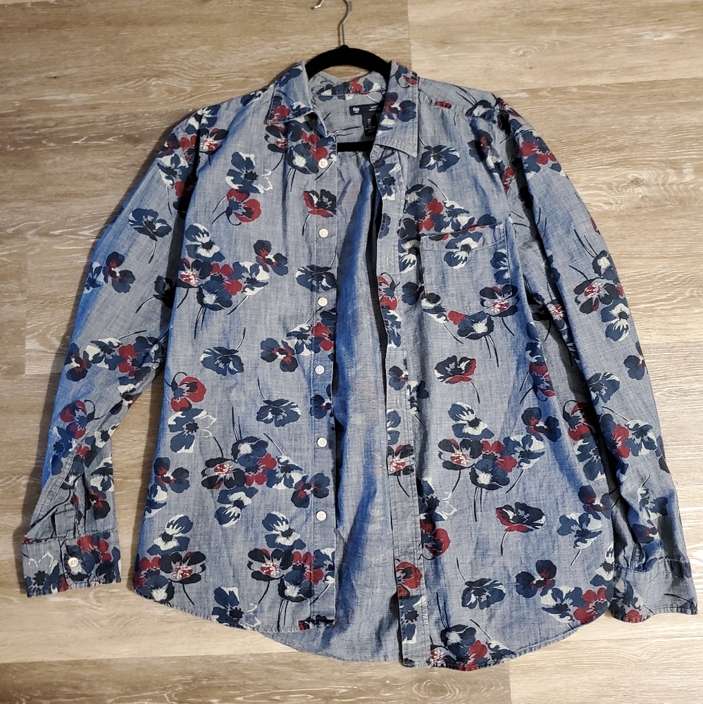 GAP Floral Chambray Shirt